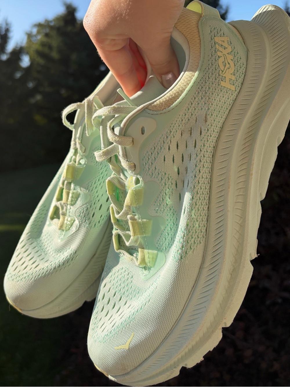 Hoka Kawana 2 running shoes in aqua breeze/celery tennis shoes athletic shoes